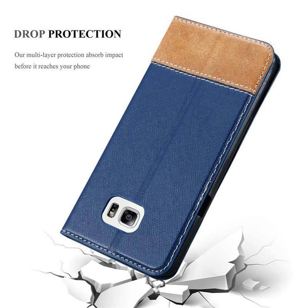 Cadorabo Hülle für Samsung Galaxy NOTE 5 Schutzhülle in Blau SHandyhülle Book Case Etui Kunstleder