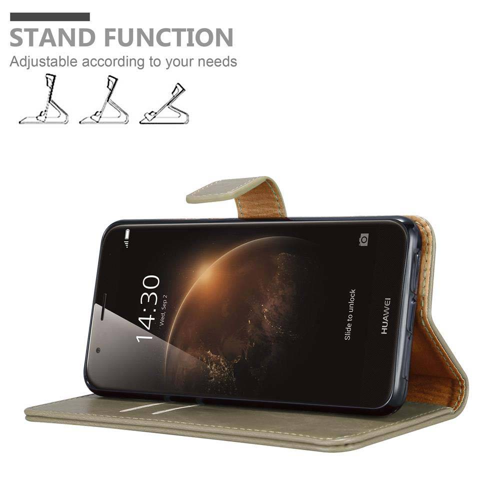 Cadorabo Hülle für Huawei ASCEND G7 PLUS / G8 / GX8 Schutzhülle in Braun Handyhülle Book Tasche Case Etui Luxury