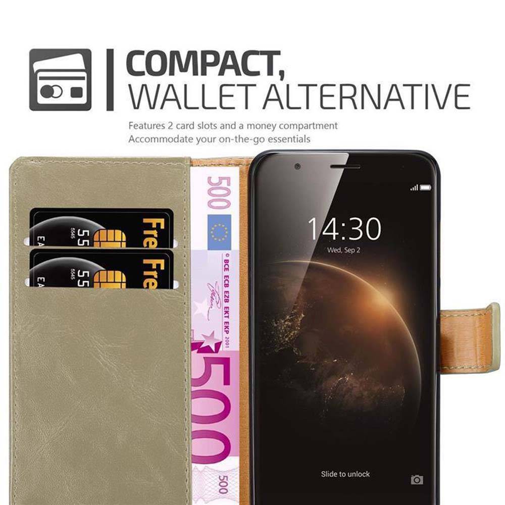 Cadorabo Hülle für Huawei ASCEND G7 PLUS / G8 / GX8 Schutzhülle in Braun Handyhülle Book Tasche Case Etui Luxury