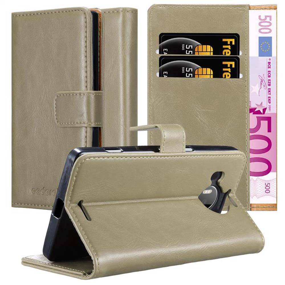 Cadorabo Hülle für Nokia Lumia 950 XL Schutzhülle in Braun Handyhülle Book Tasche Case Etui Luxury
