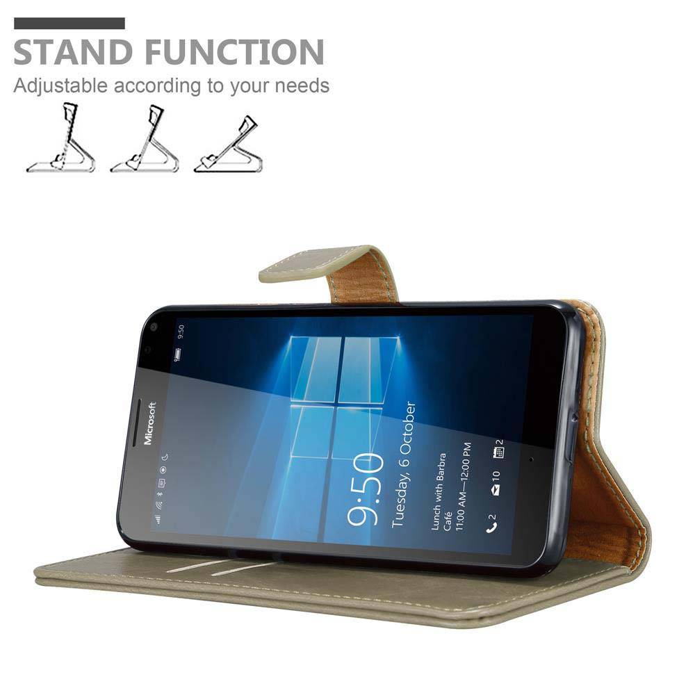 Cadorabo Hülle für Nokia Lumia 950 XL Schutzhülle in Braun Handyhülle Book Tasche Case Etui Luxury