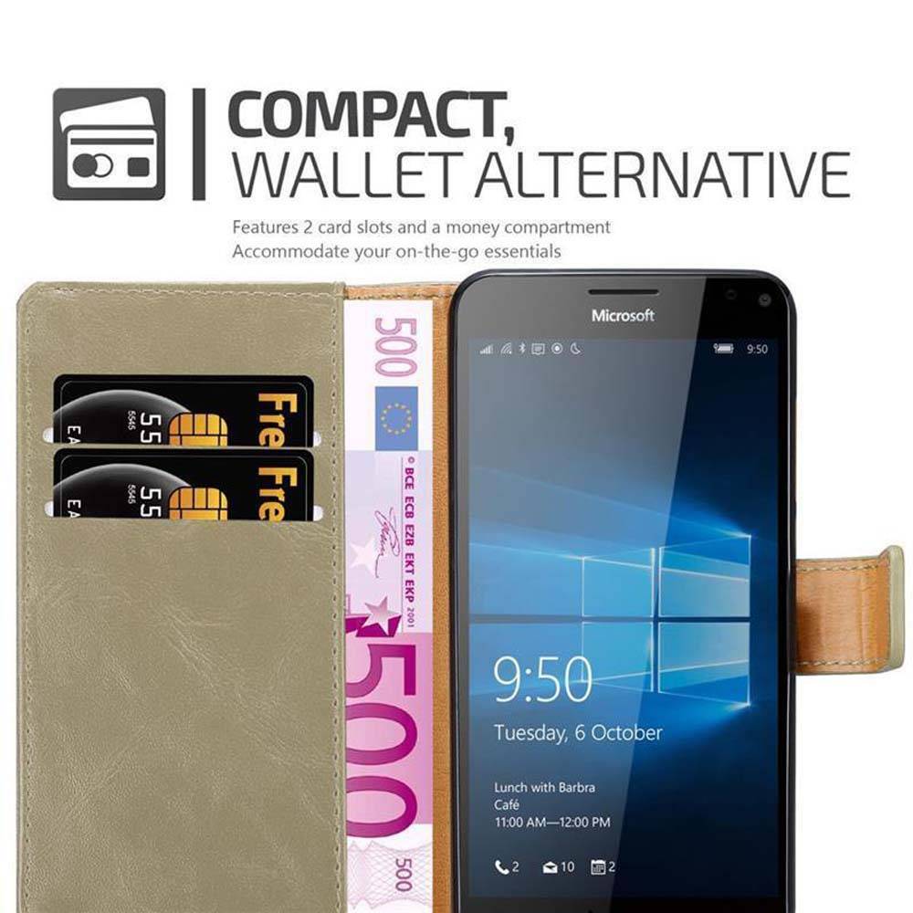 Cadorabo Hülle für Nokia Lumia 950 XL Schutzhülle in Braun Handyhülle Book Tasche Case Etui Luxury