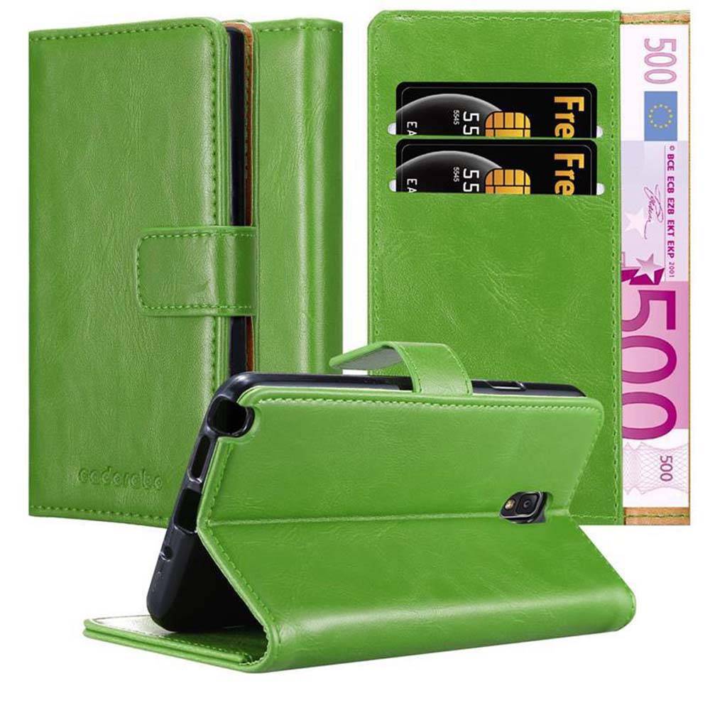Cadorabo Hülle für Samsung Galaxy NOTE 3 NEO Schutzhülle in Grün Handyhülle Book Tasche Case Etui Luxury