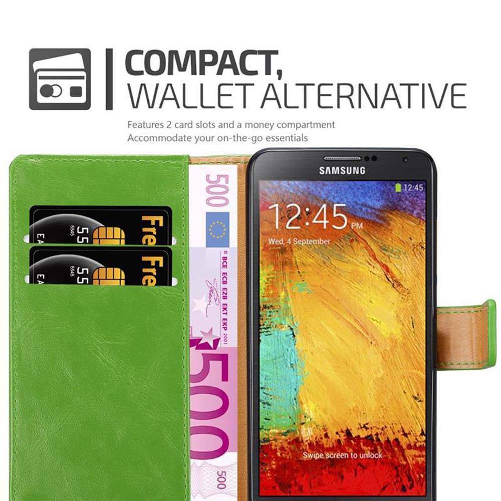 Cadorabo Hülle für Samsung Galaxy NOTE 3 NEO Schutzhülle in Grün Handyhülle Book Tasche Case Etui Luxury