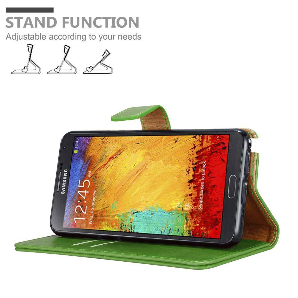Cadorabo Hülle für Samsung Galaxy NOTE 3 NEO Schutzhülle in Grün Handyhülle Book Tasche Case Etui Luxury