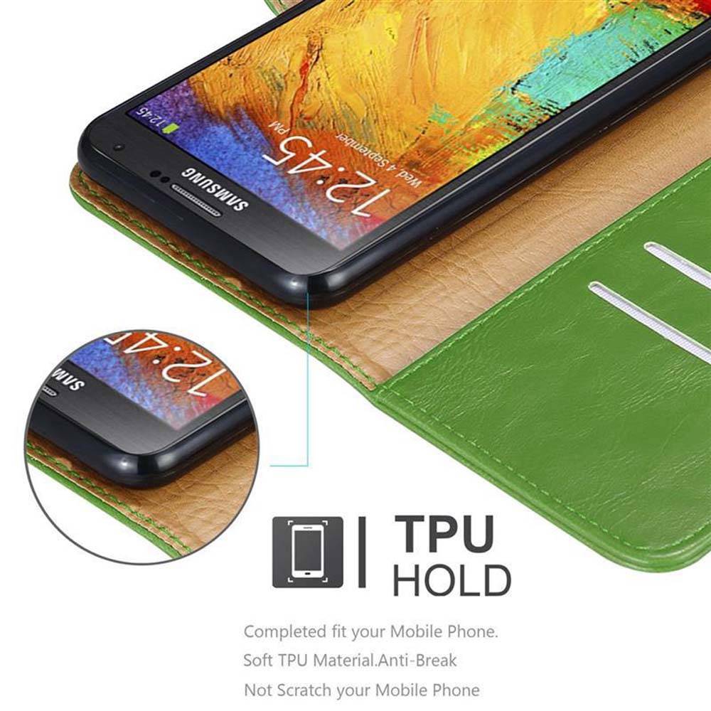 Cadorabo Hülle für Samsung Galaxy NOTE 3 NEO Schutzhülle in Grün Handyhülle Book Tasche Case Etui Luxury