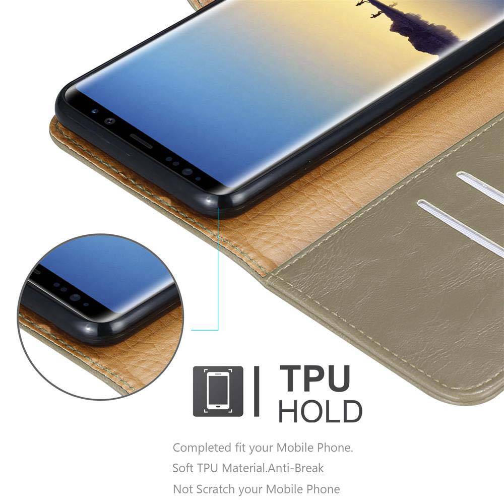 Cadorabo Hülle für Samsung Galaxy NOTE 8 Schutzhülle in Braun Handyhülle Book Tasche Case Etui Luxury