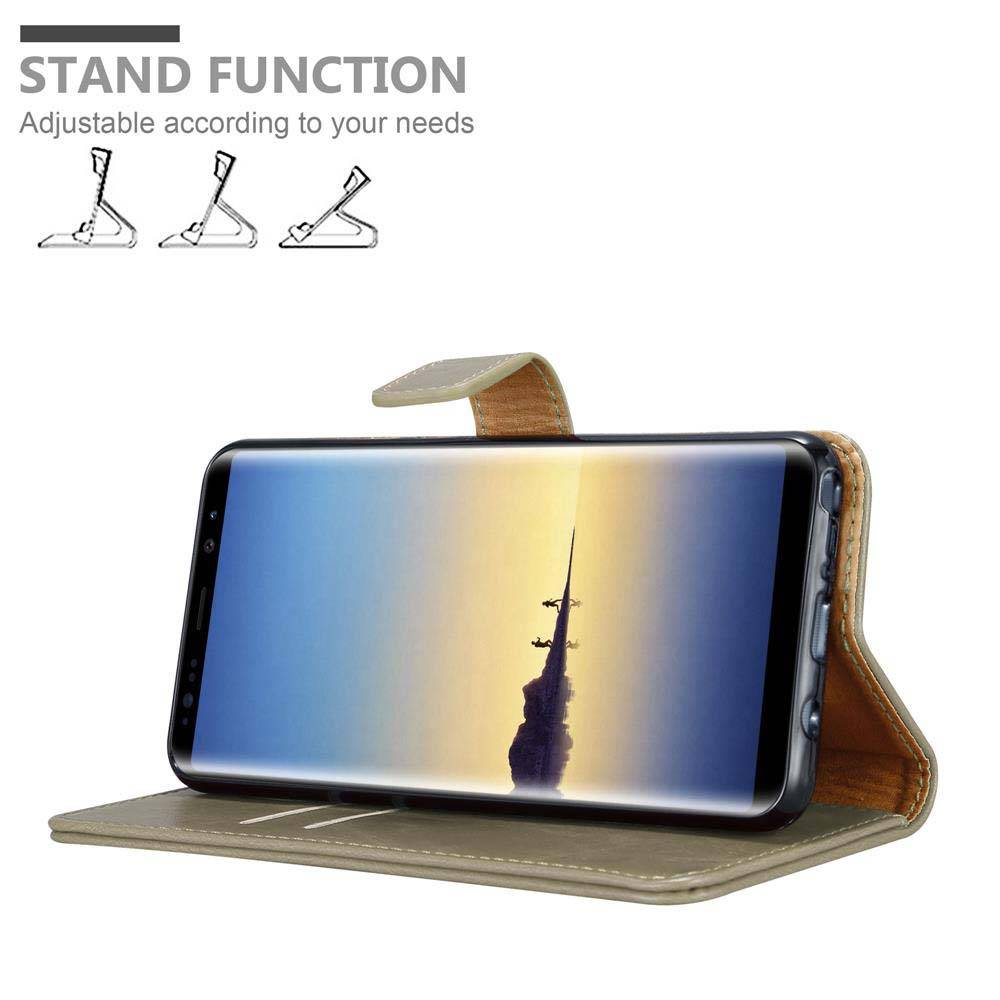 Cadorabo Hülle für Samsung Galaxy NOTE 8 Schutzhülle in Braun Handyhülle Book Tasche Case Etui Luxury