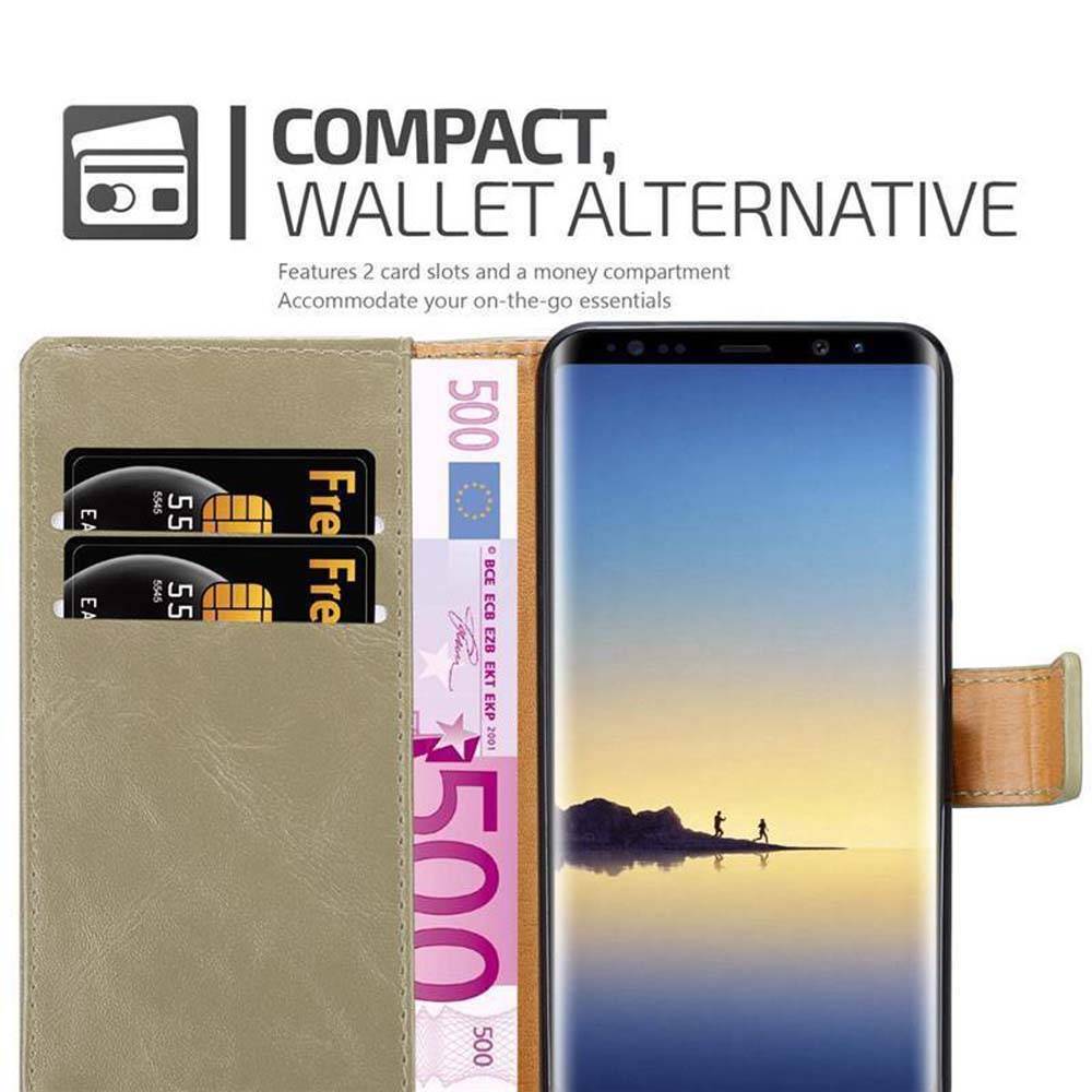 Cadorabo Hülle für Samsung Galaxy NOTE 8 Schutzhülle in Braun Handyhülle Book Tasche Case Etui Luxury