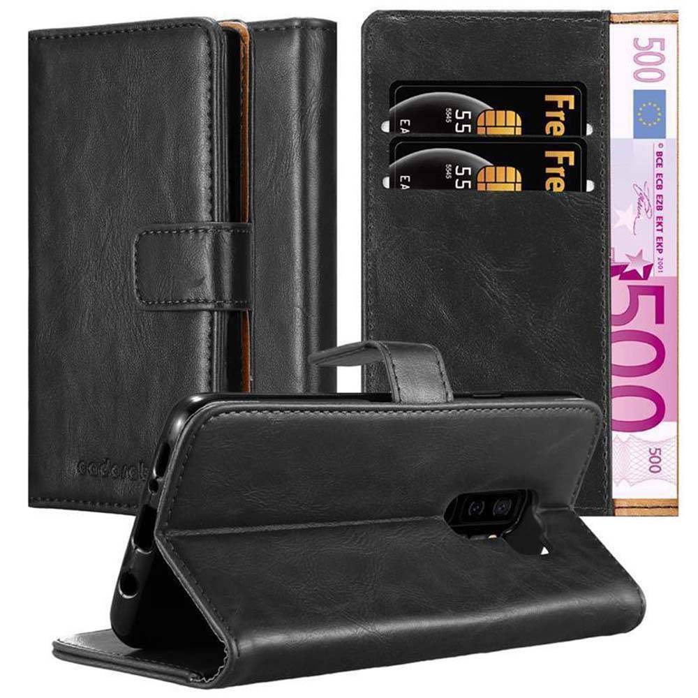 Cadorabo Hülle für Samsung Galaxy S9 PLUS Schutzhülle in Schwarz Handyhülle Book Tasche Case Etui Luxury