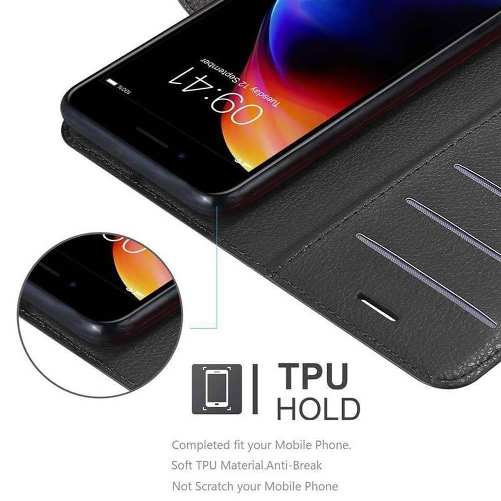 Cadorabo Hülle für Apple iPhone 7 PLUS / 7S PLUS / 8 PLUS Schutz Hülle in Schwarz Handyhülle Etui Case Cover