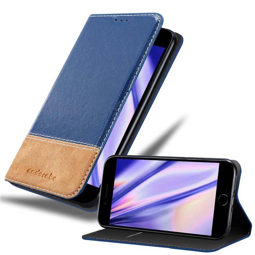 Cadorabo Hülle für Apple iPhone 7 PLUS / 7S PLUS / 8 PLUS Schutzhülle in Blau SHandyhülle Book Case Etui Kunstleder