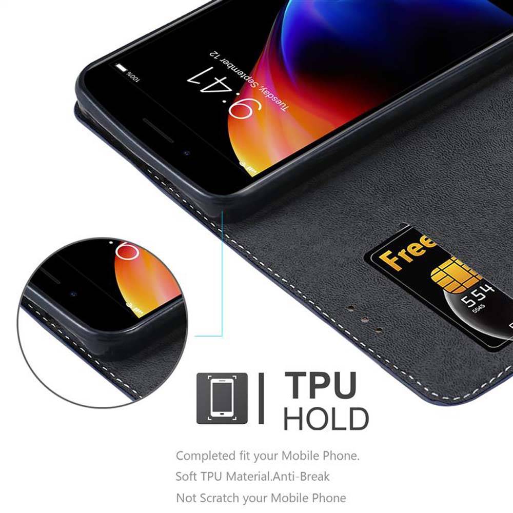 Cadorabo Hülle für Apple iPhone 7 PLUS / 7S PLUS / 8 PLUS Schutzhülle in Blau SHandyhülle Book Case Etui Kunstleder