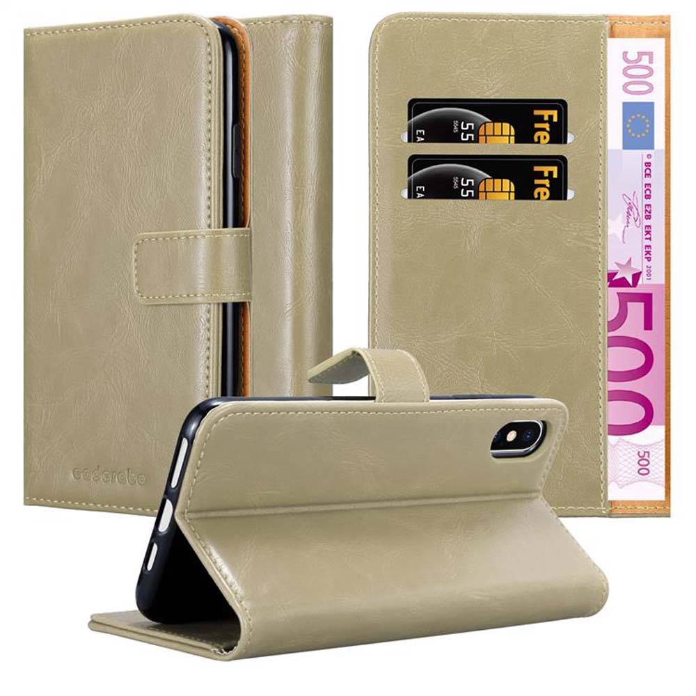Cadorabo Hülle für Apple iPhone XS MAX Schutzhülle in Braun Handyhülle Book Tasche Case Etui Luxury