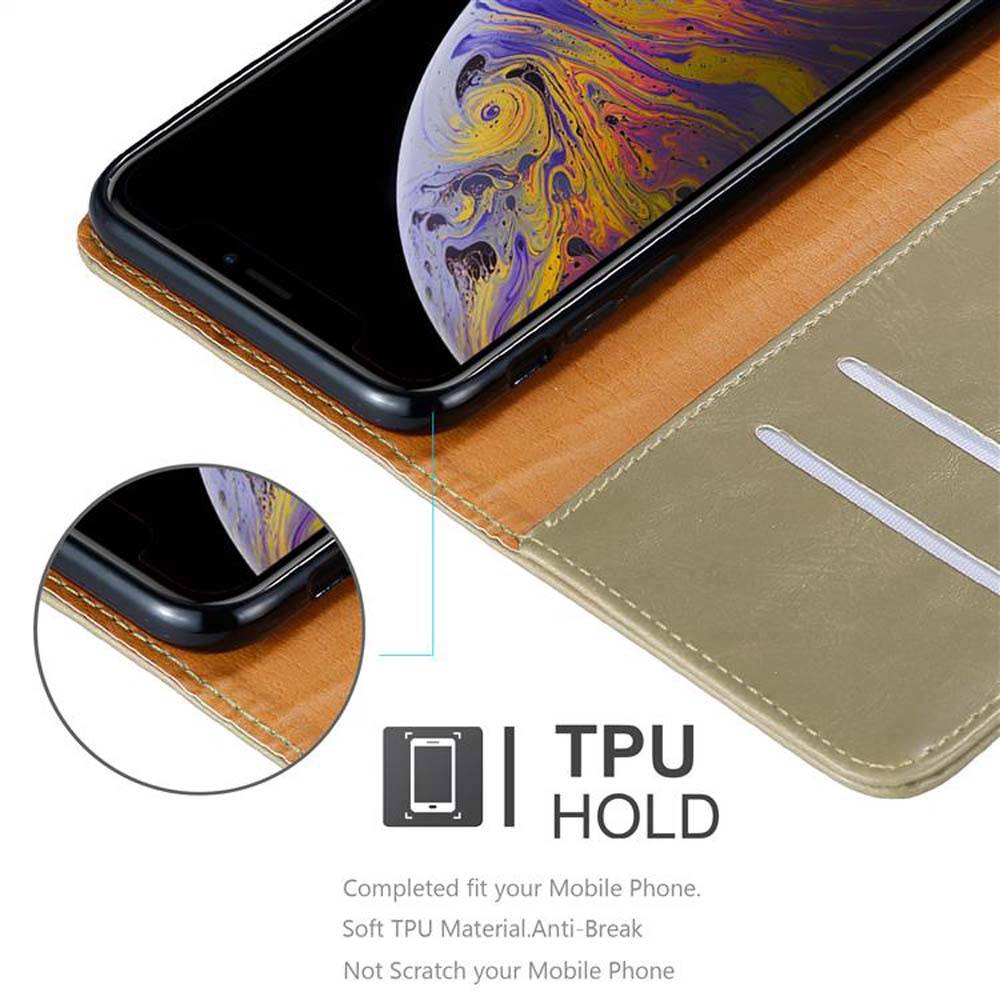 Cadorabo Hülle für Apple iPhone XS MAX Schutzhülle in Braun Handyhülle Book Tasche Case Etui Luxury