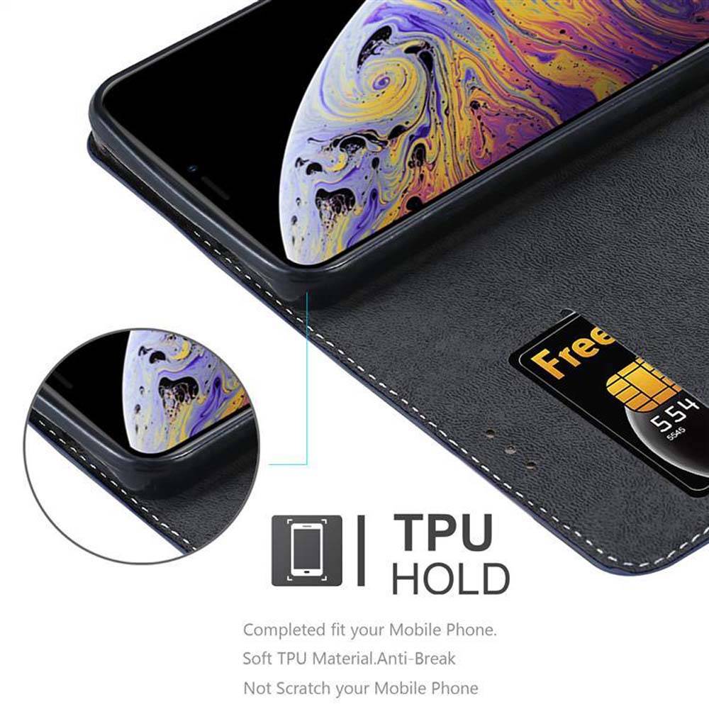 Cadorabo Hülle für Apple iPhone XS MAX Schutzhülle in Blau SHandyhülle Book Case Etui Kunstleder