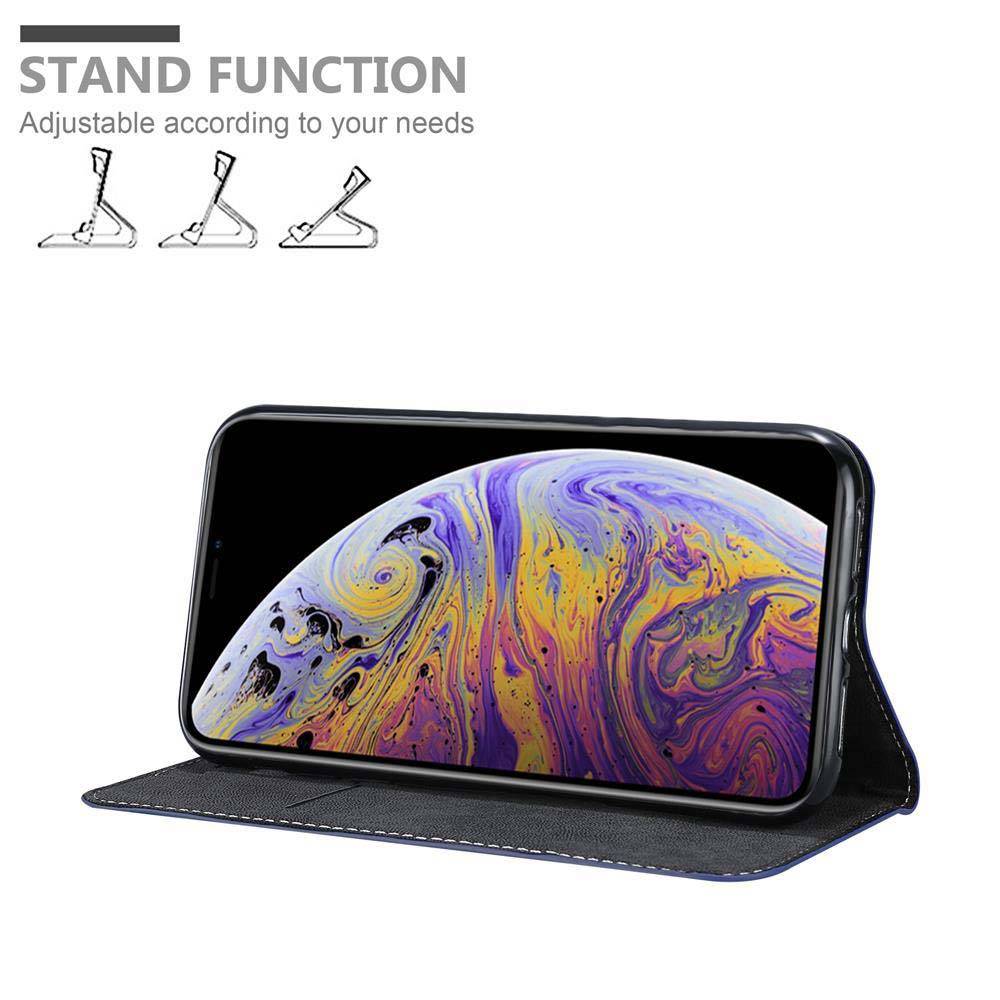 Cadorabo Hülle für Apple iPhone XS MAX Schutzhülle in Blau SHandyhülle Book Case Etui Kunstleder