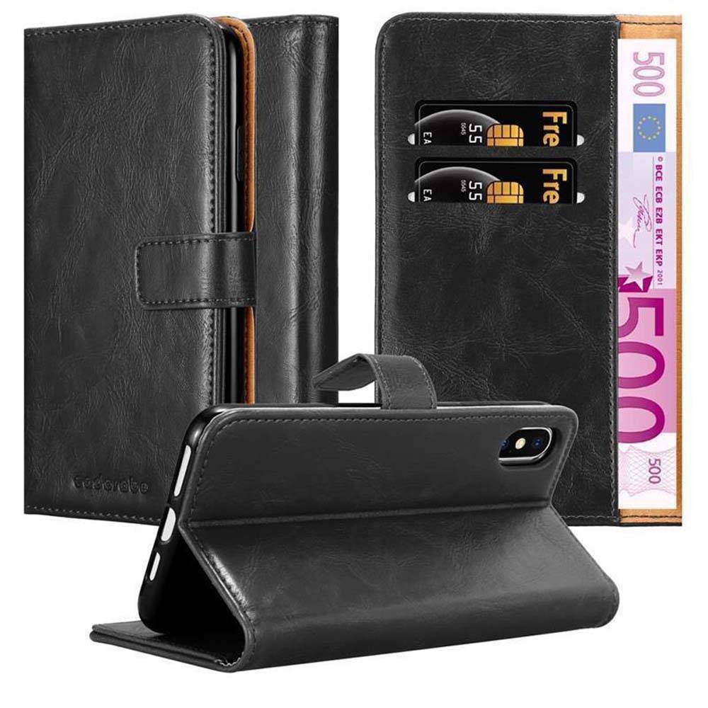 Cadorabo Hülle für Apple iPhone XS MAX Schutzhülle in Schwarz Handyhülle Book Tasche Case Etui Luxury
