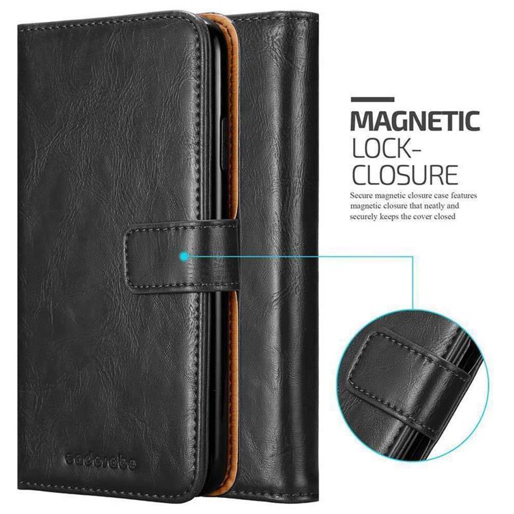 Cadorabo Hülle für Apple iPhone XS MAX Schutzhülle in Schwarz Handyhülle Book Tasche Case Etui Luxury
