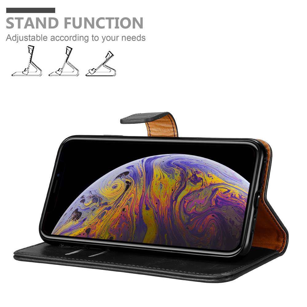 Cadorabo Hülle für Apple iPhone XS MAX Schutzhülle in Schwarz Handyhülle Book Tasche Case Etui Luxury
