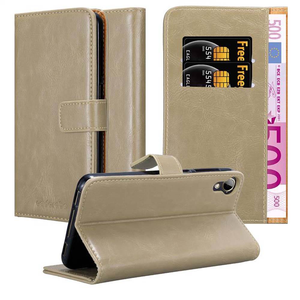Cadorabo Hülle für HTC Desire 10 LIFESTYLE / Desire 825 Schutzhülle in Braun Handyhülle Book Tasche Case Etui Luxury