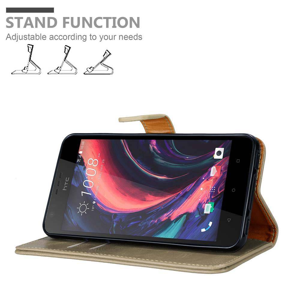 Cadorabo Hülle für HTC Desire 10 LIFESTYLE / Desire 825 Schutzhülle in Braun Handyhülle Book Tasche Case Etui Luxury