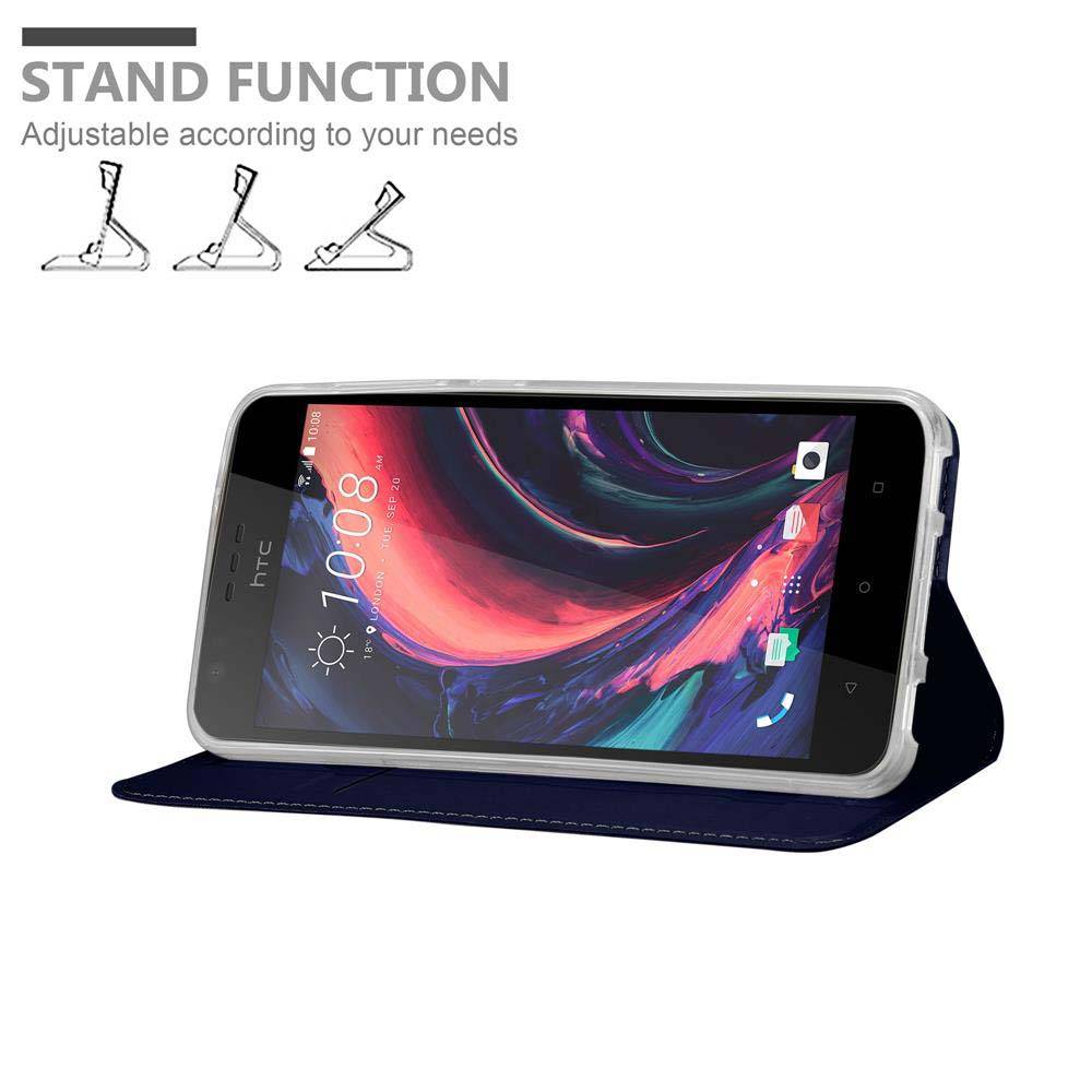 Cadorabo Handyhülle für HTC Desire 10 LIFESTYLE / Desire 825 Schutz Hülle in Blau Cover Etui Book Case Booklet