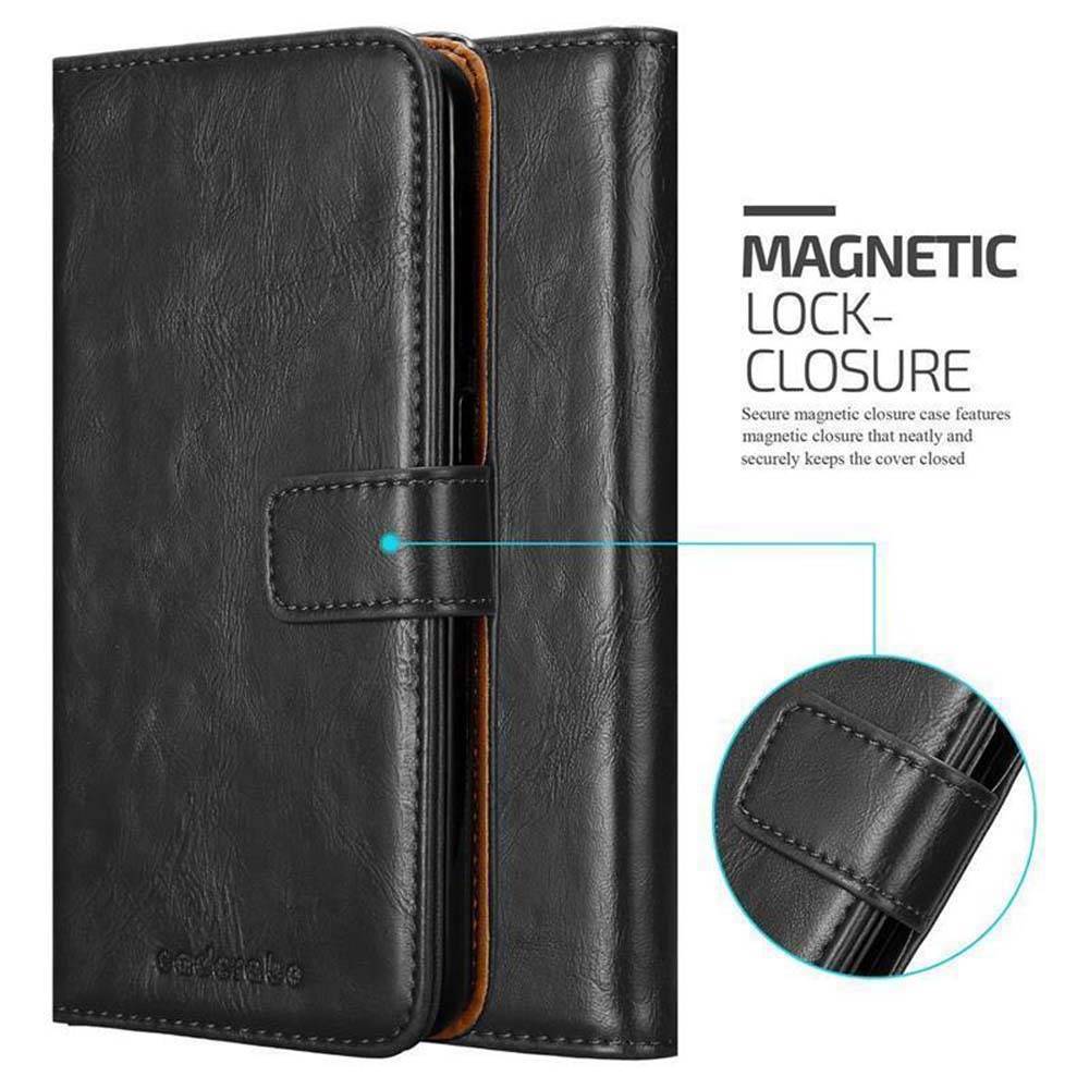 Cadorabo Hülle für HTC Desire 10 LIFESTYLE / Desire 825 Schutzhülle in Schwarz Handyhülle Book Tasche Case Etui Luxury