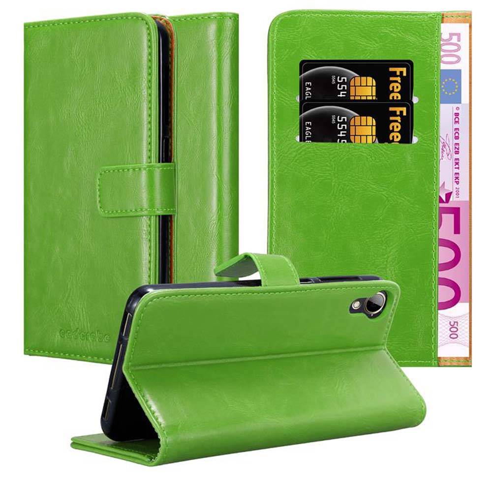 Cadorabo Hülle für HTC Desire 10 LIFESTYLE / Desire 825 Schutzhülle in Grün Handyhülle Book Tasche Case Etui Luxury
