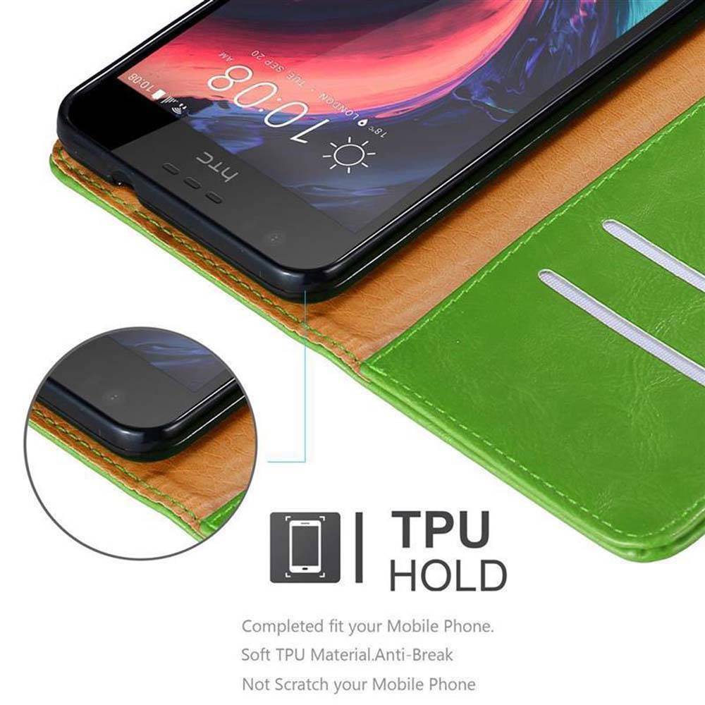 Cadorabo Hülle für HTC Desire 10 LIFESTYLE / Desire 825 Schutzhülle in Grün Handyhülle Book Tasche Case Etui Luxury