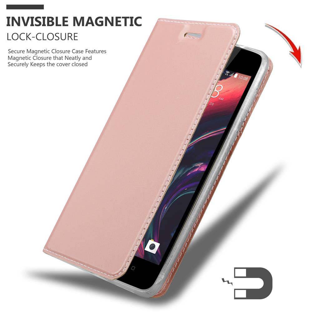 Cadorabo Handyhülle für HTC Desire 10 LIFESTYLE / Desire 825 Schutz Hülle in Rosa Cover Etui Book Case Booklet