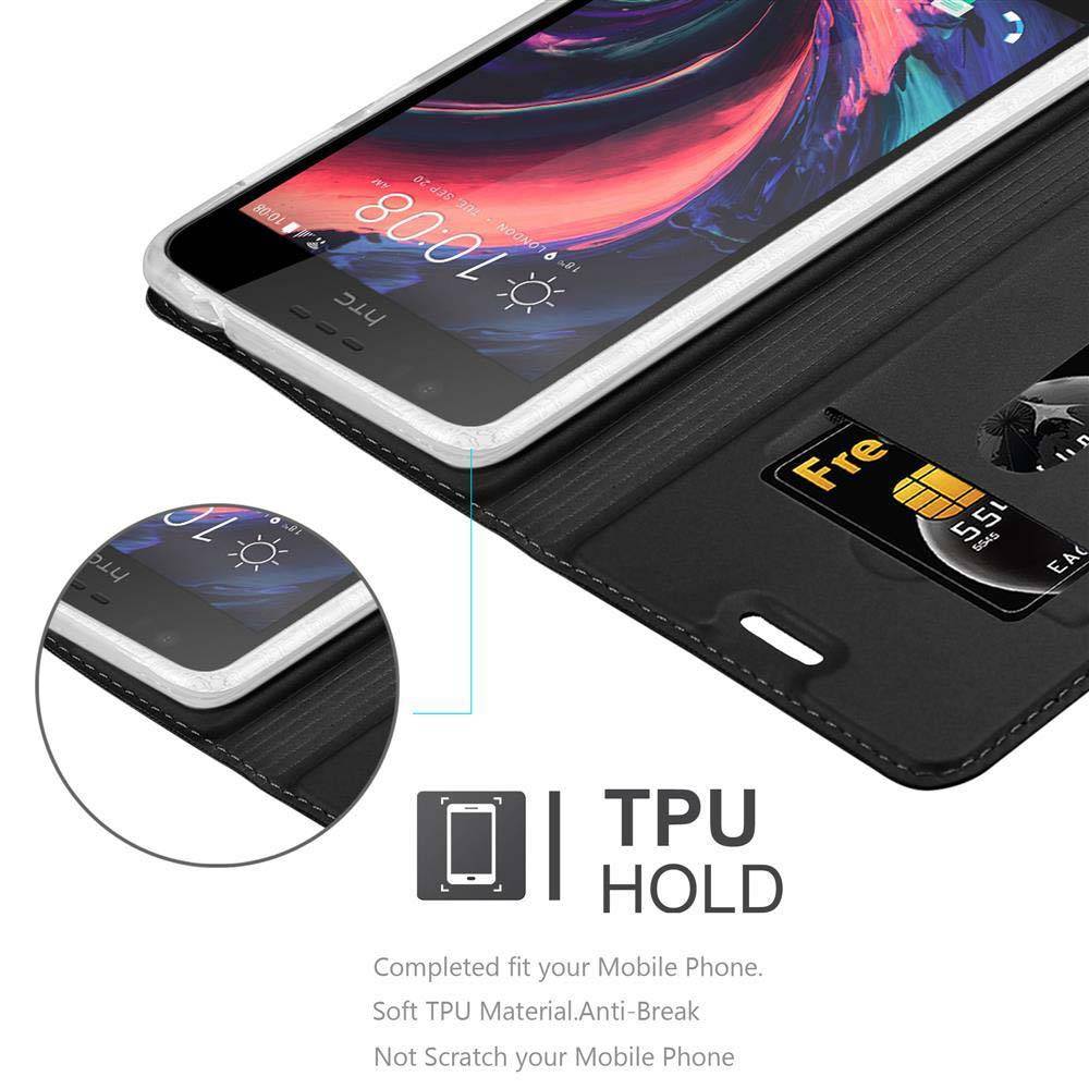 Cadorabo Handyhülle für HTC Desire 10 LIFESTYLE / Desire 825 Schutz Hülle in Schwarz Cover Etui Book Case Booklet