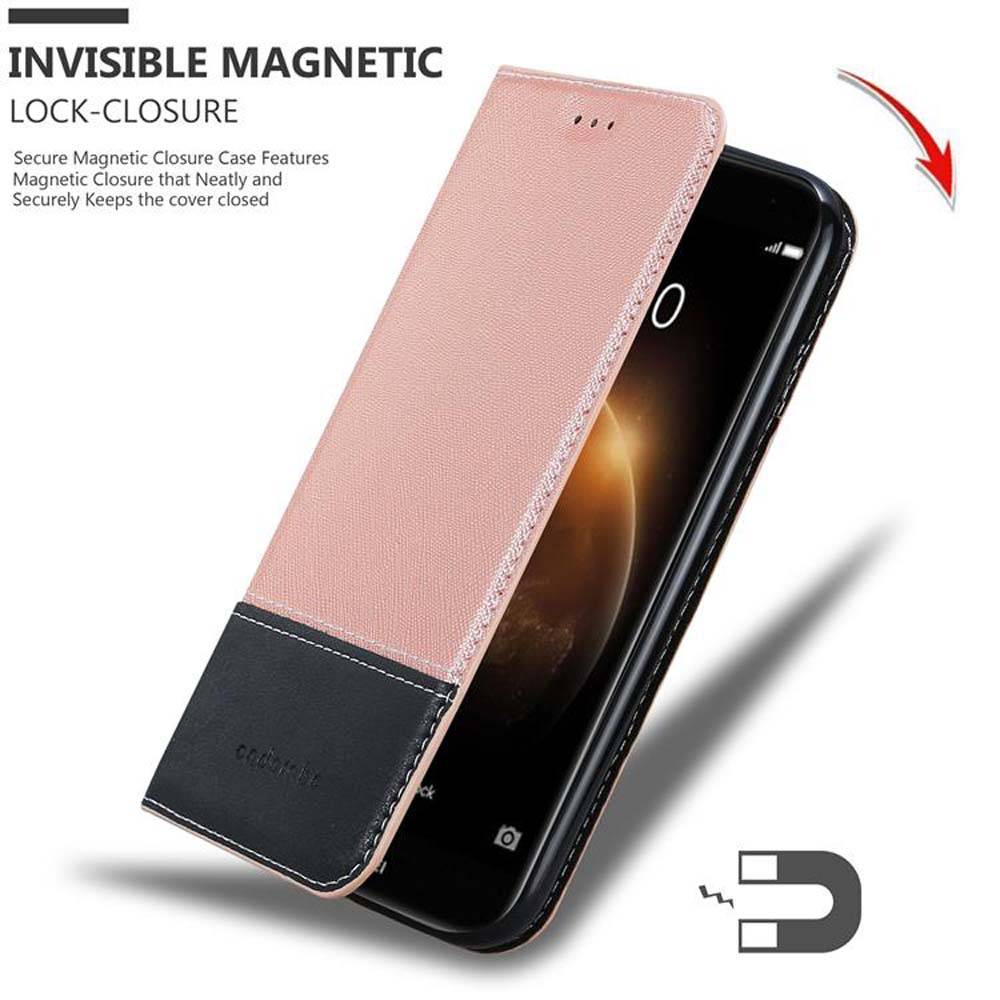 Cadorabo Hülle für Huawei ASCEND G7 PLUS / G8 / GX8 Schutzhülle in Rosa SHandyhülle Book Case Etui Kunstleder