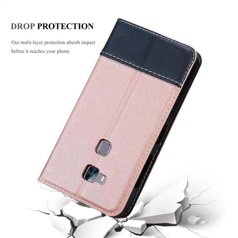 Cadorabo Hülle für Huawei ASCEND G7 PLUS / G8 / GX8 Schutzhülle in Rosa SHandyhülle Book Case Etui Kunstleder
