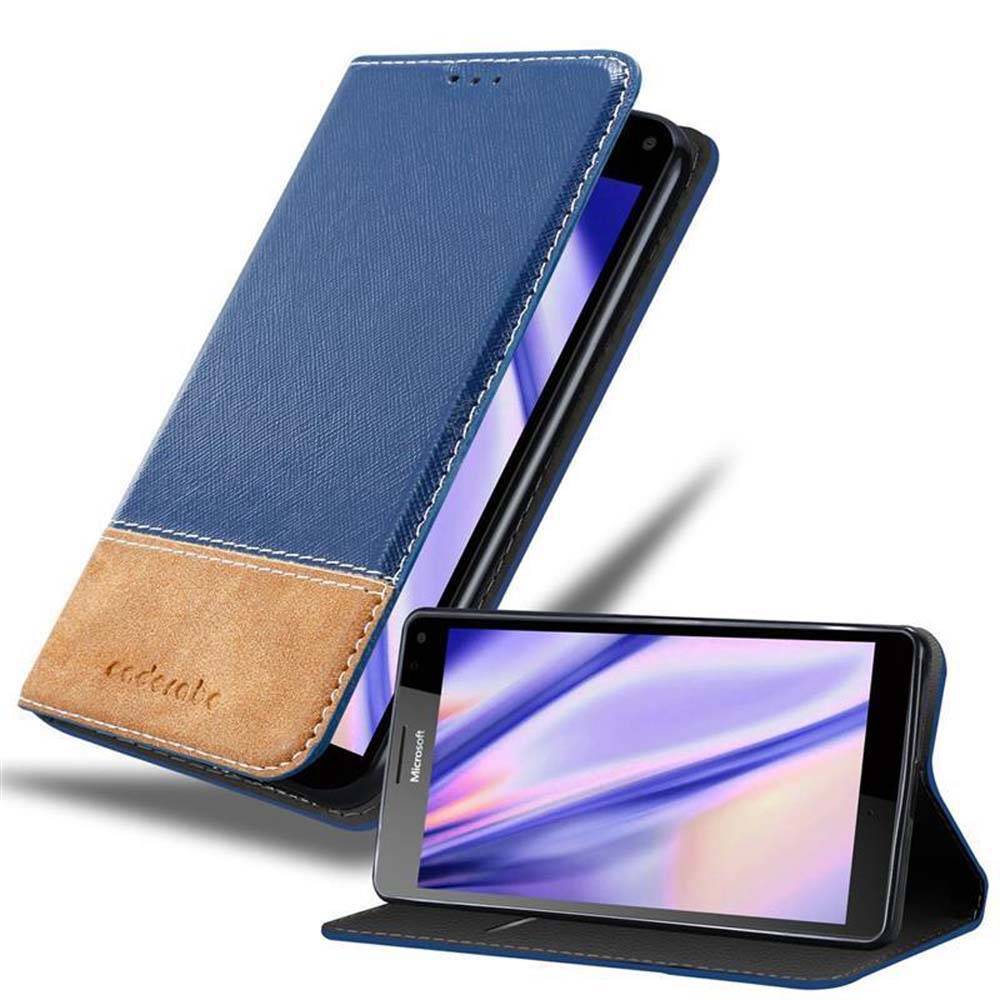Cadorabo Hülle für Nokia Lumia 950 XL Schutzhülle in Blau SHandyhülle Book Case Etui Kunstleder