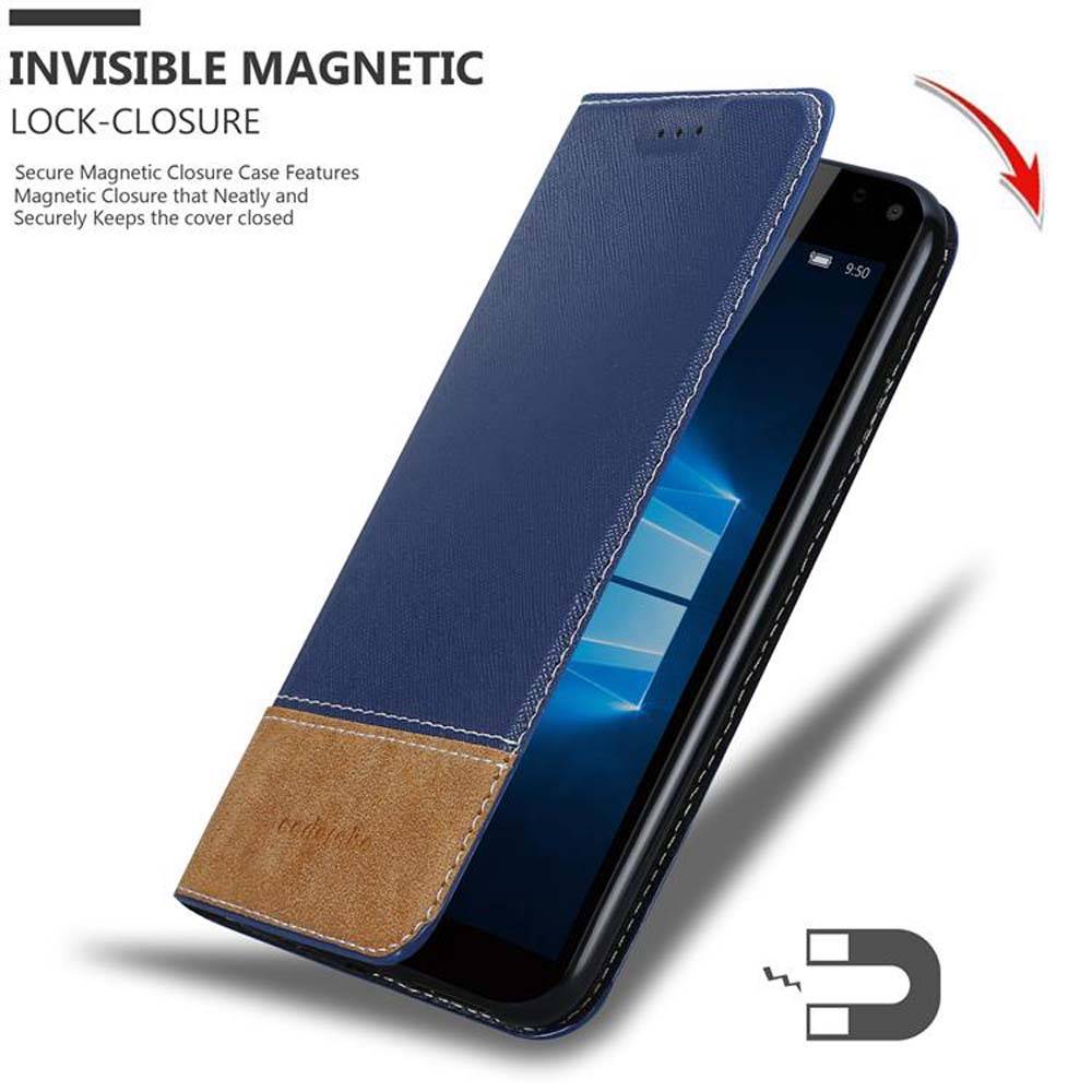 Cadorabo Hülle für Nokia Lumia 950 XL Schutzhülle in Blau SHandyhülle Book Case Etui Kunstleder