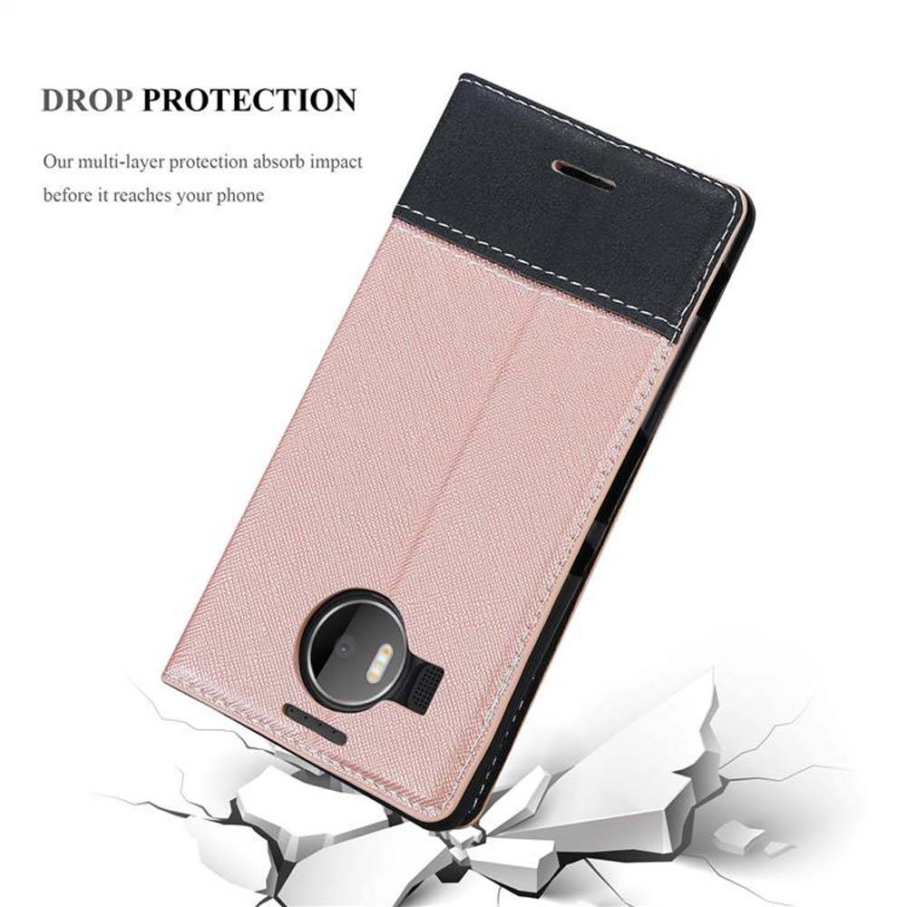Cadorabo Hülle für Nokia Lumia 950 XL Schutzhülle in Rosa SHandyhülle Book Case Etui Kunstleder