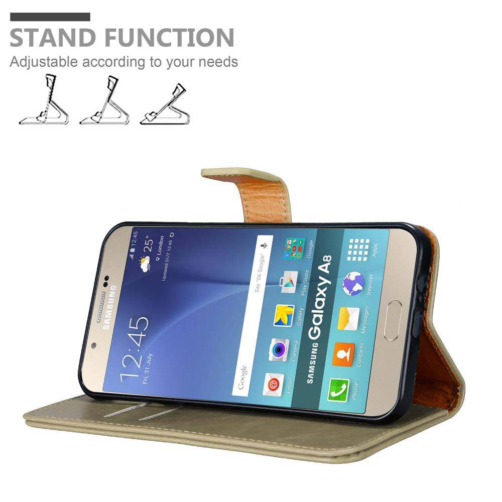 Cadorabo Hülle für Samsung Galaxy A8 2015 Schutzhülle in Braun Handyhülle Book Tasche Case Etui Luxury