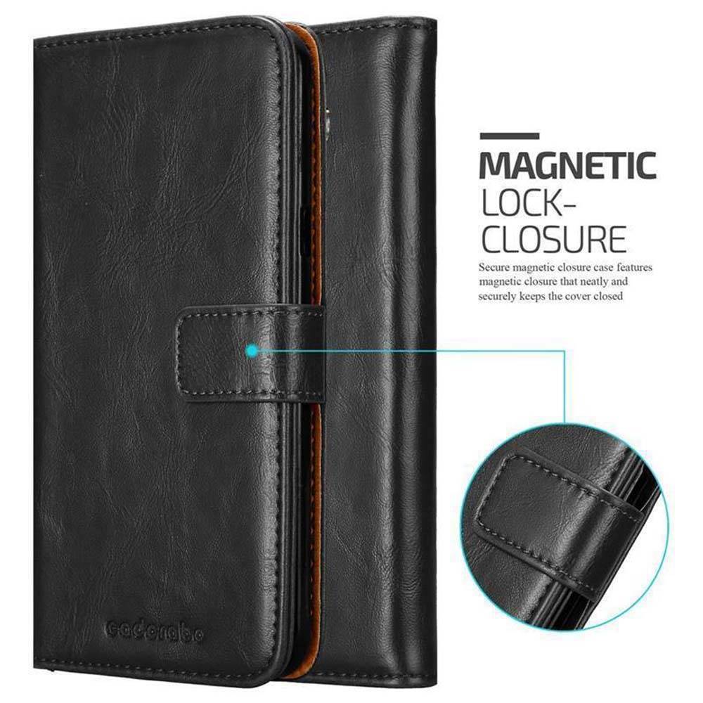 Cadorabo Hülle für Samsung Galaxy A8 2015 Schutzhülle in Schwarz Handyhülle Book Tasche Case Etui Luxury