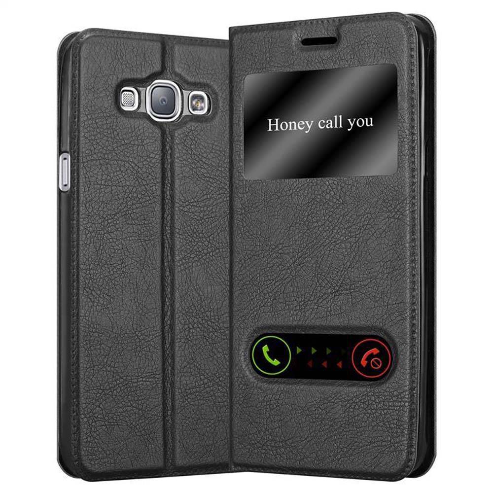 Cadorabo Schutzhülle für Samsung Galaxy A8 2015 Hülle in Schwarz Handyhülle Book Case Cover Etui