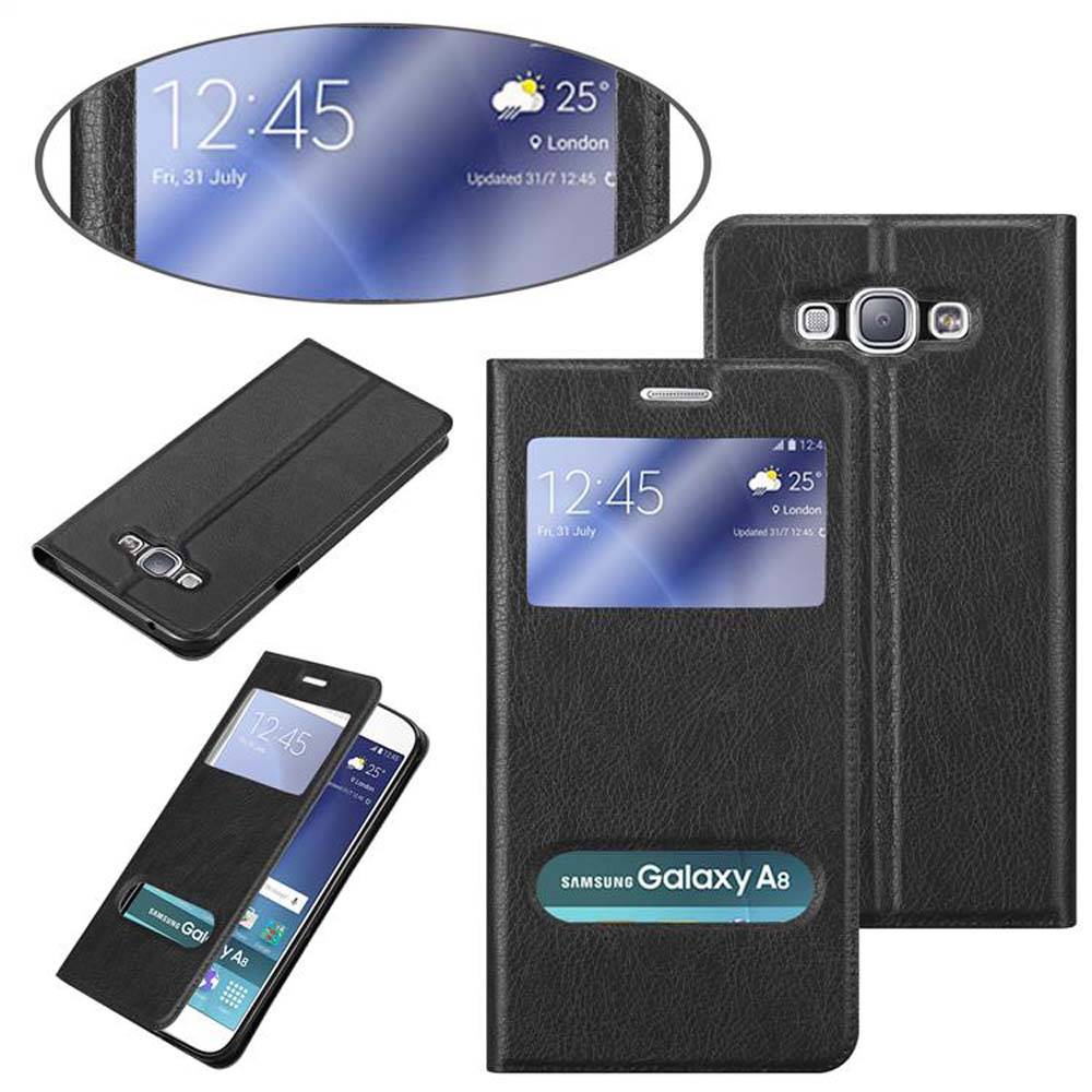 Cadorabo Schutzhülle für Samsung Galaxy A8 2015 Hülle in Schwarz Handyhülle Book Case Cover Etui