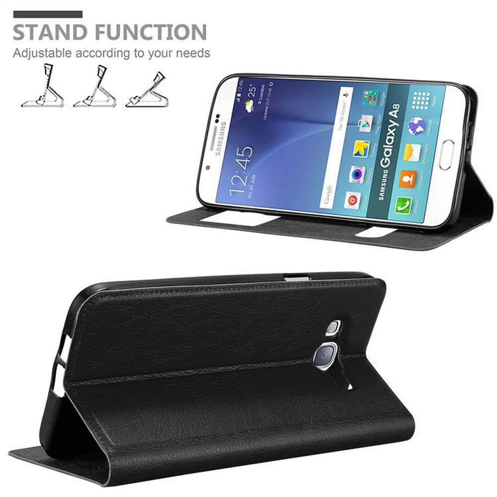 Cadorabo Schutzhülle für Samsung Galaxy A8 2015 Hülle in Schwarz Handyhülle Book Case Cover Etui