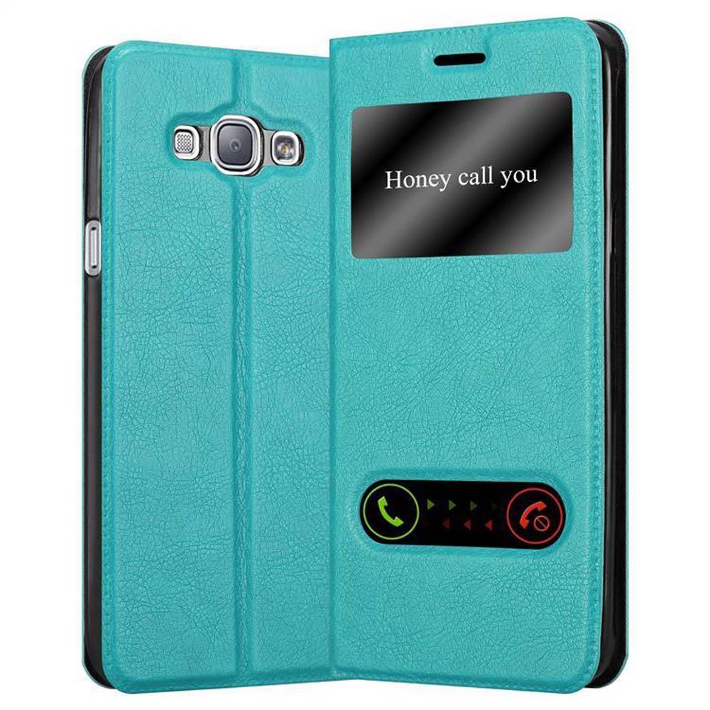 Cadorabo Schutzhülle für Samsung Galaxy A8 2015 Hülle in Türkis Handyhülle Book Case Cover Etui