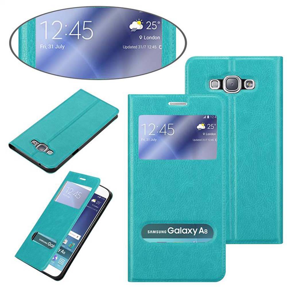 Cadorabo Schutzhülle für Samsung Galaxy A8 2015 Hülle in Türkis Handyhülle Book Case Cover Etui