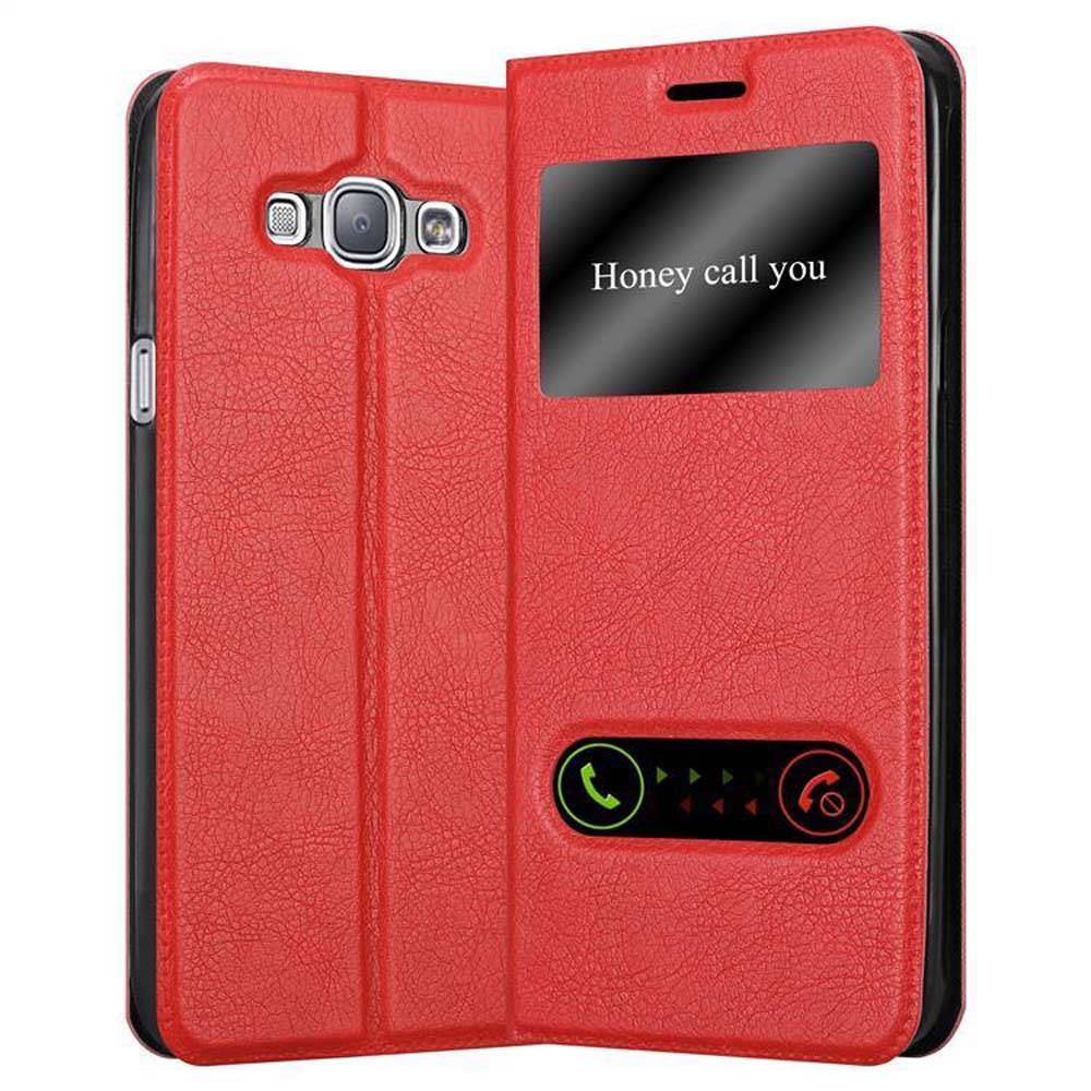 Cadorabo Schutzhülle für Samsung Galaxy A8 2015 Hülle in Rot Handyhülle Book Case Cover Etui