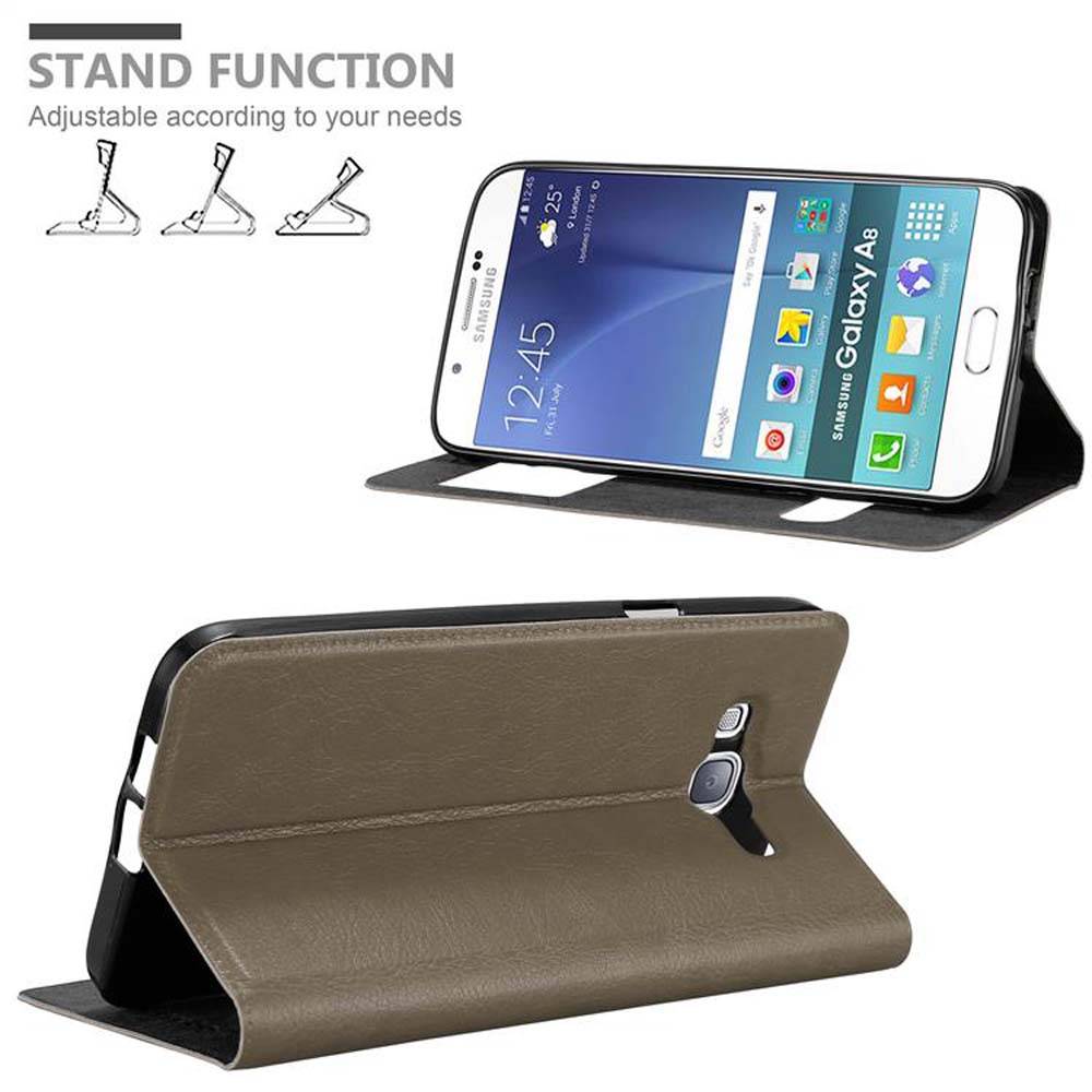 Cadorabo Schutzhülle für Samsung Galaxy A8 2015 Hülle in Braun Handyhülle Book Case Cover Etui