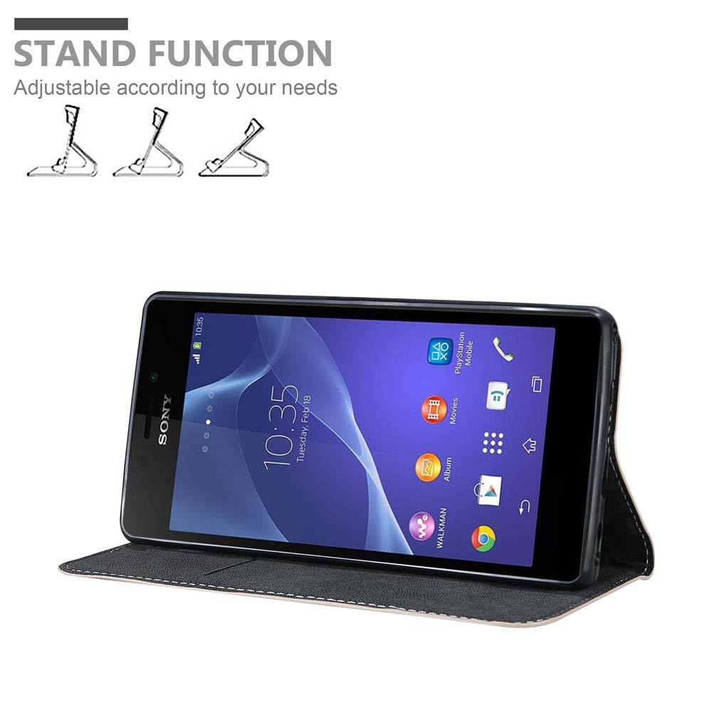 Cadorabo Hülle für Sony Xperia M2 / M2 AQUA Schutzhülle in Rosa SHandyhülle Book Case Etui Kunstleder