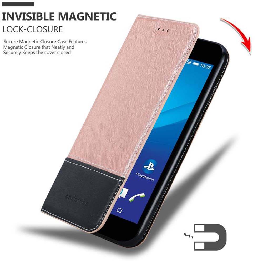 Cadorabo Hülle für Sony Xperia M4 AQUA Schutzhülle in Rosa SHandyhülle Book Case Etui Kunstleder