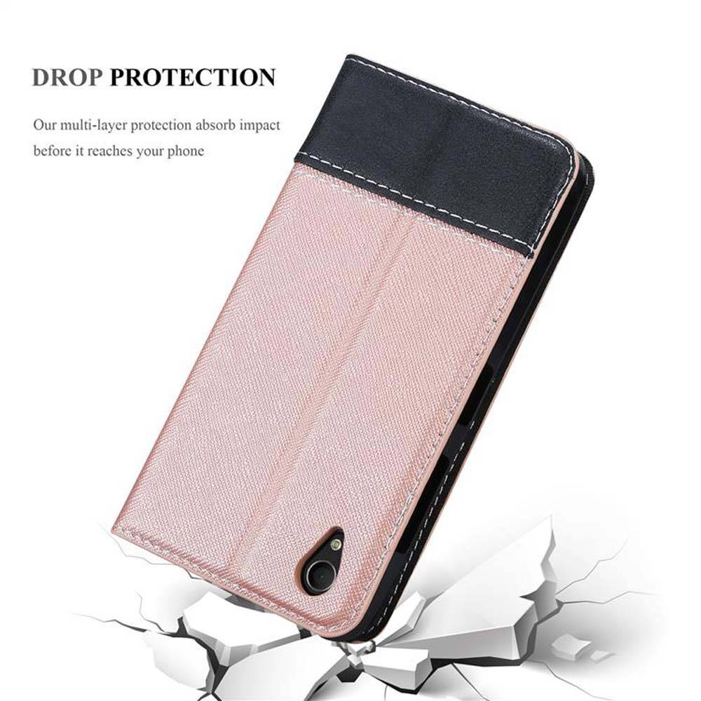 Cadorabo Hülle für Sony Xperia M4 AQUA Schutzhülle in Rosa SHandyhülle Book Case Etui Kunstleder