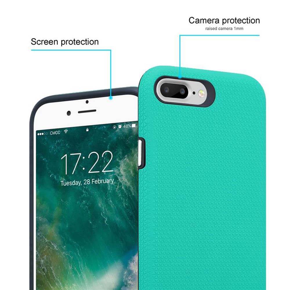 Cadorabo Schutzhülle für Apple iPhone 6 PLUS / 6S PLUS / 7 PLUS / 7S PLUS / 8 PLUS Hülle in Türkis Outdoor Etui Hybrid